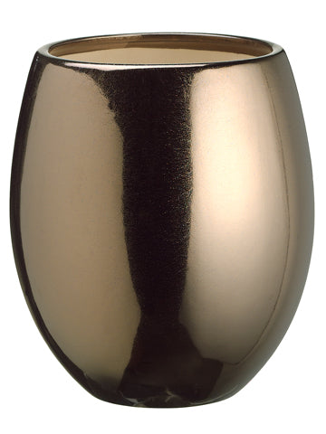 7.1"Dx8"H Ceramic Vase  Dark Brown (pack of 1)