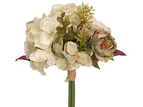 8.5" Rose Mixed Bouquet  Beige (pack of 9)