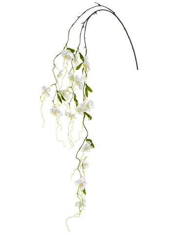 54" Phalaenopsis Orchid Hanging Spray White (pack of 12)