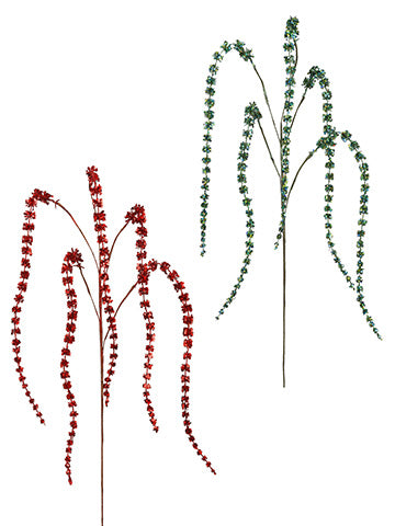 45.5" Glittered Setaria Hanging Spray (2 Colors Assortment) Assortment (pack of 12)