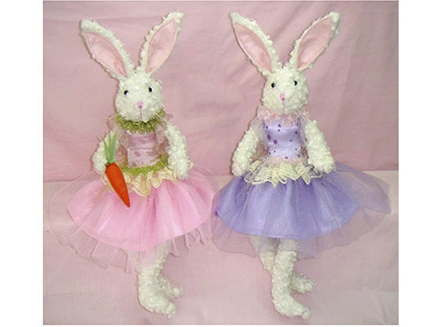 19" Sitting Ballerina Bunny (2 ea/set) Mixed (pack of 12)