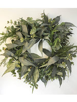 24" Eucalyptus/Cedar Wreath  Green (pack of 3)
