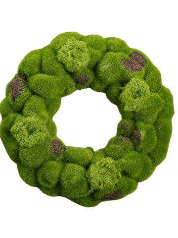 12.25" Small Moss Wreath  Green (pack of 12)